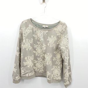 NEW Anthropologie Eri Ali Embroidered Sweatshirt M